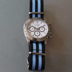 Bracelet NATO 20mm James Bond Noir Bleu