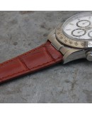 Bracelet 20-16 Alligator compatible Rolex Daytona déployante marron doré