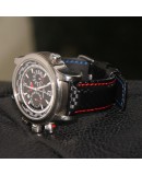 Watchstrap Hirsch Carbon Black 22mm red stiches