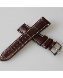 Bracelet Hirsch Viscount Alligator Marron Foncé 20mm 