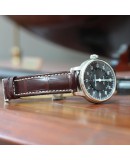 Watchstrap Hirsch Viscount Alligator dark brown 20mm