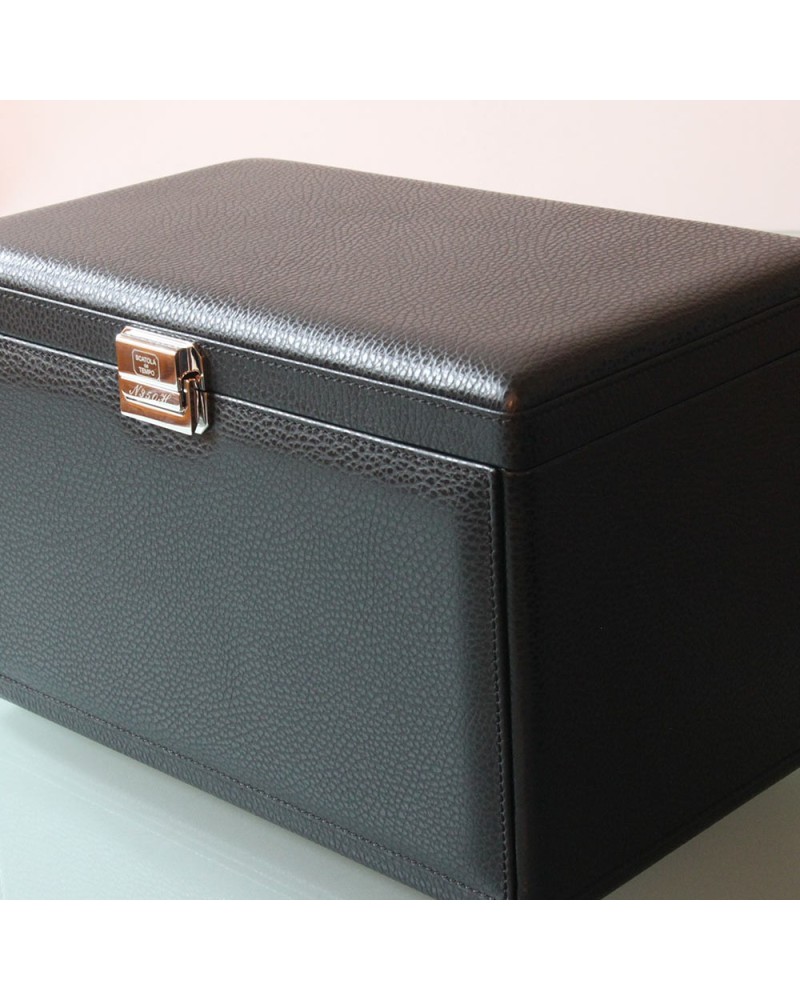 Coffret Remontoir Scatola del Tempo 7RT Oversize cuir grainé noir