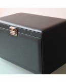 Scatola del Tempo 7 RT watch case and watchwinders Black Leather Grain