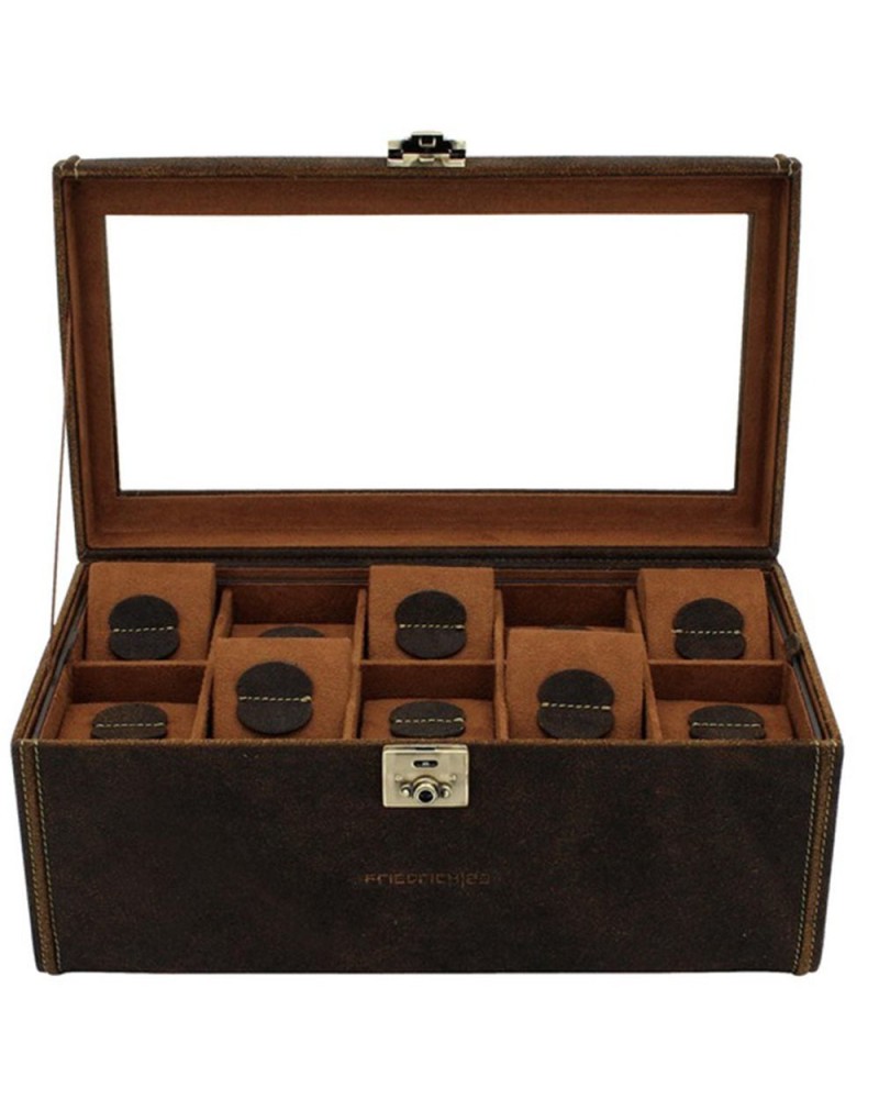 Coffret Cubano 20 XL Vitré en Cuir vintage pour 20 montres