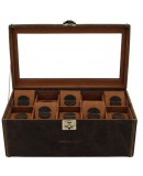 Coffret Cubano 20 XL Vitré en Cuir vintage pour 20 montres