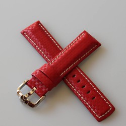 Watchstrap Hirsch Carbon Red 20mm