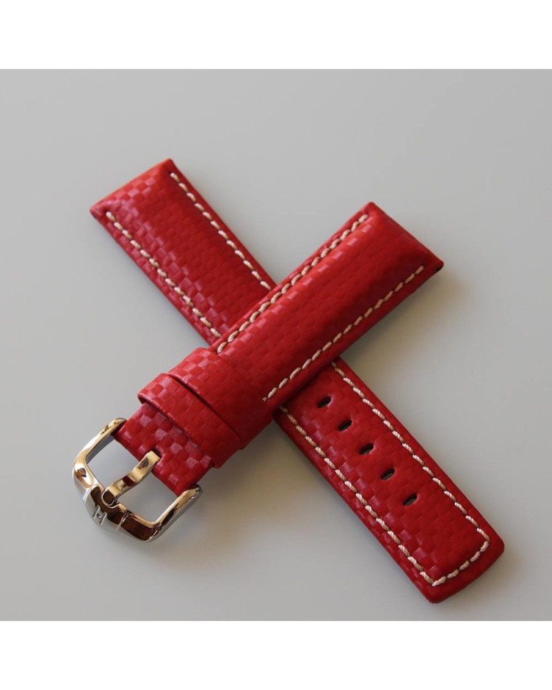 Watchstrap Hirsch Carbon Red 20mm
