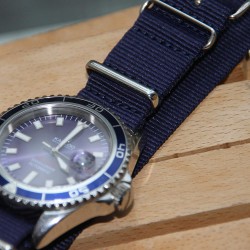 Bracelet de montre NATO 22mm bleu marine