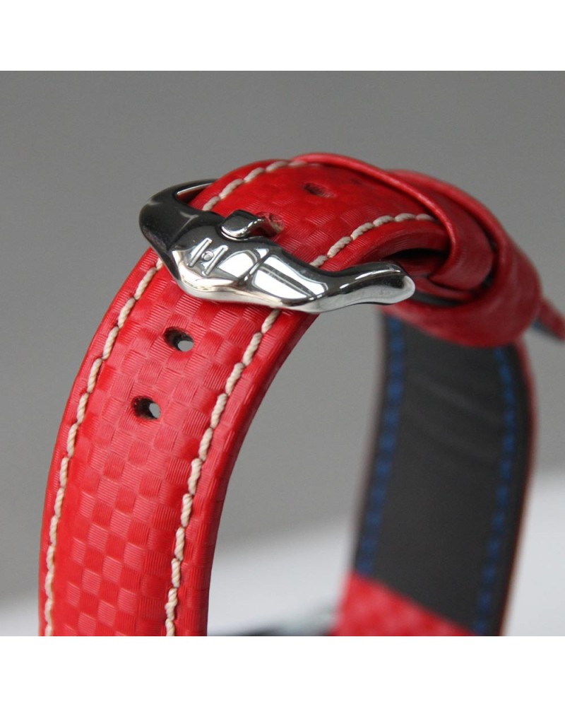 Bracelet De Montre En Carbone Noir Avec Couture Blanche - Tailles 18,20,22,24 Mm - Neuf