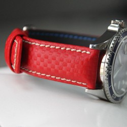 Watchstrap Hirsch Carbon Red 22mm waterproof