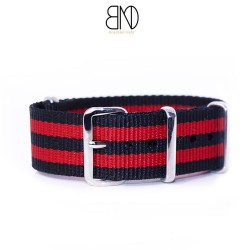 NATO Strap 20mm James Bond Black Red