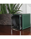 Watchwinder Swiss Kubik Single Green Leather white stiches