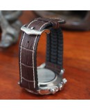 Watchstrap Hirsch GEORGE dark brown 20mm and black rubber