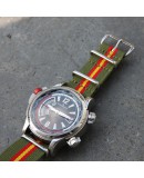 NATO Strap Kaki with lines red and yellow 22mm