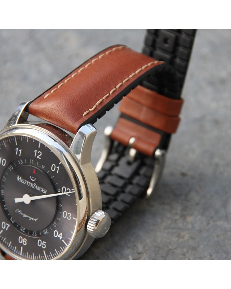 Watchstrap Hirsch JAMES Performance gold brown 20mm
