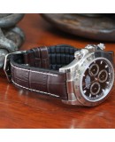 Watchstrap Hirsch GEORGE dark brown 22mm and black rubber Watchstrap Hirsch GEORGE dark brown 22mm and black rubber