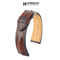 Watchstrap Hirsch LUCCA dark brown 22mm
