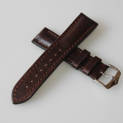 Bracelet Hirsch LUCCA Marron Foncé 22mm