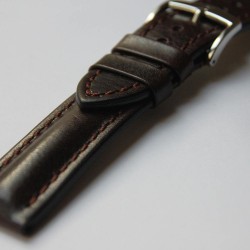 Watchstrap Hirsch LUCCA dark brown 22mm