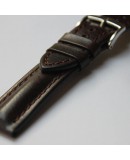 Watchstrap Hirsch LUCCA dark brown 22mm