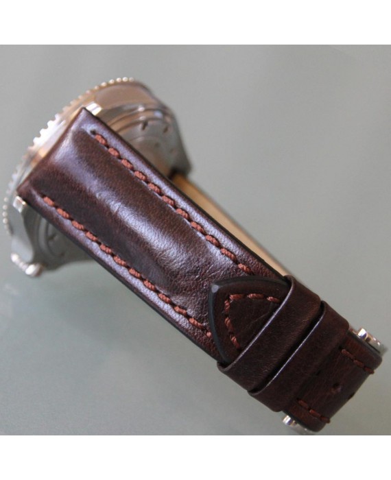 Bracelet Apple Watch en cuir véritable - marron foncé