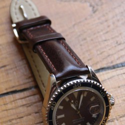 Watchstrap Hirsch LUCCA dark brown 22mm