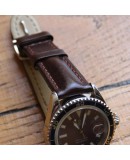 Watchstrap Hirsch LUCCA dark brown 22mm