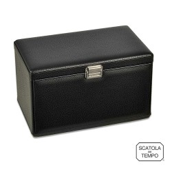 Coffret Remontoir Scatola del Tempo 7RT Oversize cuir grainé noir