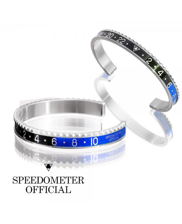 Bracelet Speedometer Bleu Noir BATMAN et Inox Poli Bracelet Speedometer Bleu Noir BATMAN et Inox Poli
