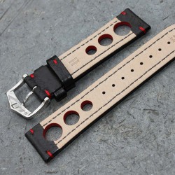 Watchstrap Hirsch Rally bracl red 20mm