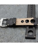 Watchstrap Hirsch Rally black 20mm black holes