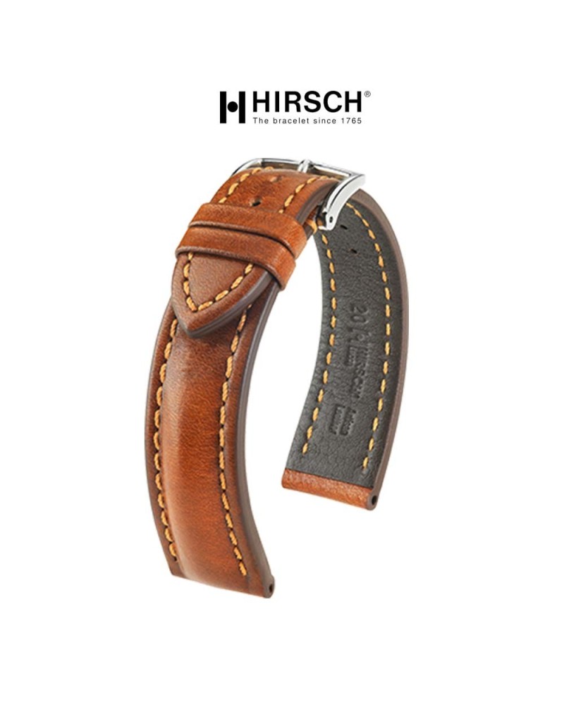 Watchstrap Hirsch LUCCA gold brown 20mm