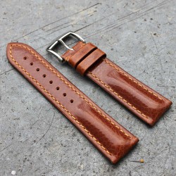 Watchstrap Hirsch LUCCA gold brown 22mm