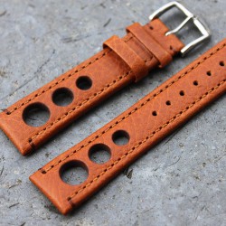 Watchstrap Hirsch Rally gold brown 20mm