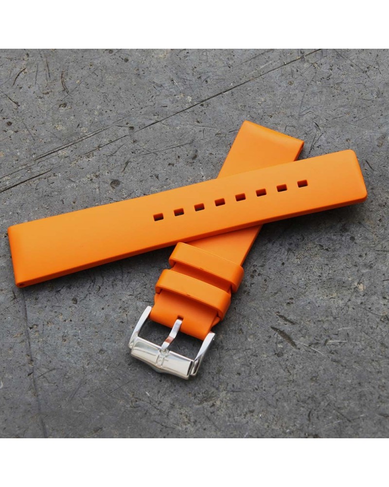 Watchstrap Hirsch PURE Orange 22mm Rubber