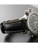 bracelet montre hirsch etanche heavy calf cuir noir 18mm