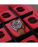 Carbon watchbox black and red Friedrich 12 watch