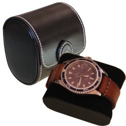 Watch case black leather London for one watch