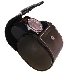 Watch case black leather London for one watch