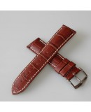 Watchstrap Hirsch Modena Light Brown18mm white stiches