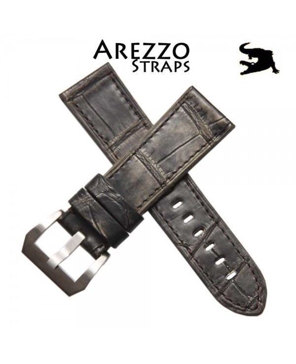 Arezzo DARKGATOR 24mm Alligator Black