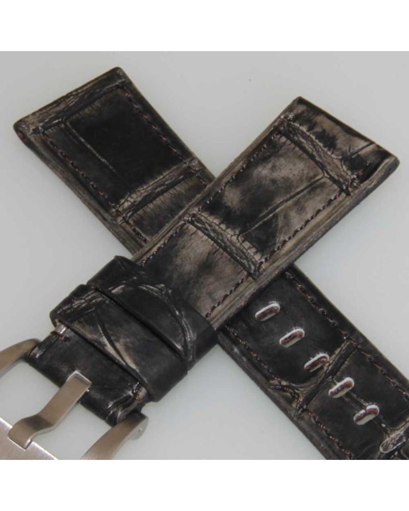 Arezzo DARKGATOR 24mm Alligator Black