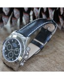 Watchstrap Hirsch Modena black 18mm white stiches