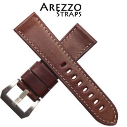 Watchstrap Arezzo MILITARE 24mm Dark Brown