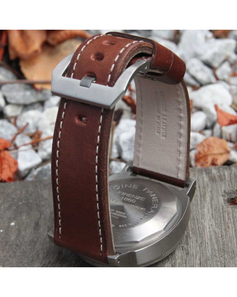 Watchstrap Arezzo MILITARE 24mm Dark Brown