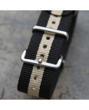 NATO Strap Black beige black 20mm