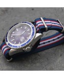 Bracelet NATO 20mm rayures fines bleu blanc rouge