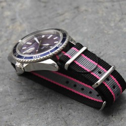 Bracelet de montre NATO 20mm Noir Rose Gris GOLF