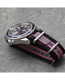 Bracelet de montre NATO 20mm Noir Rose Gris GOLF