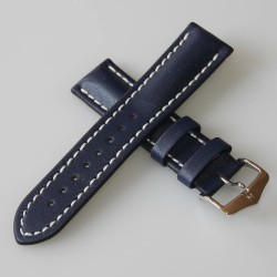 Watchstrap Hirsch Heavy Calf blue 24mm